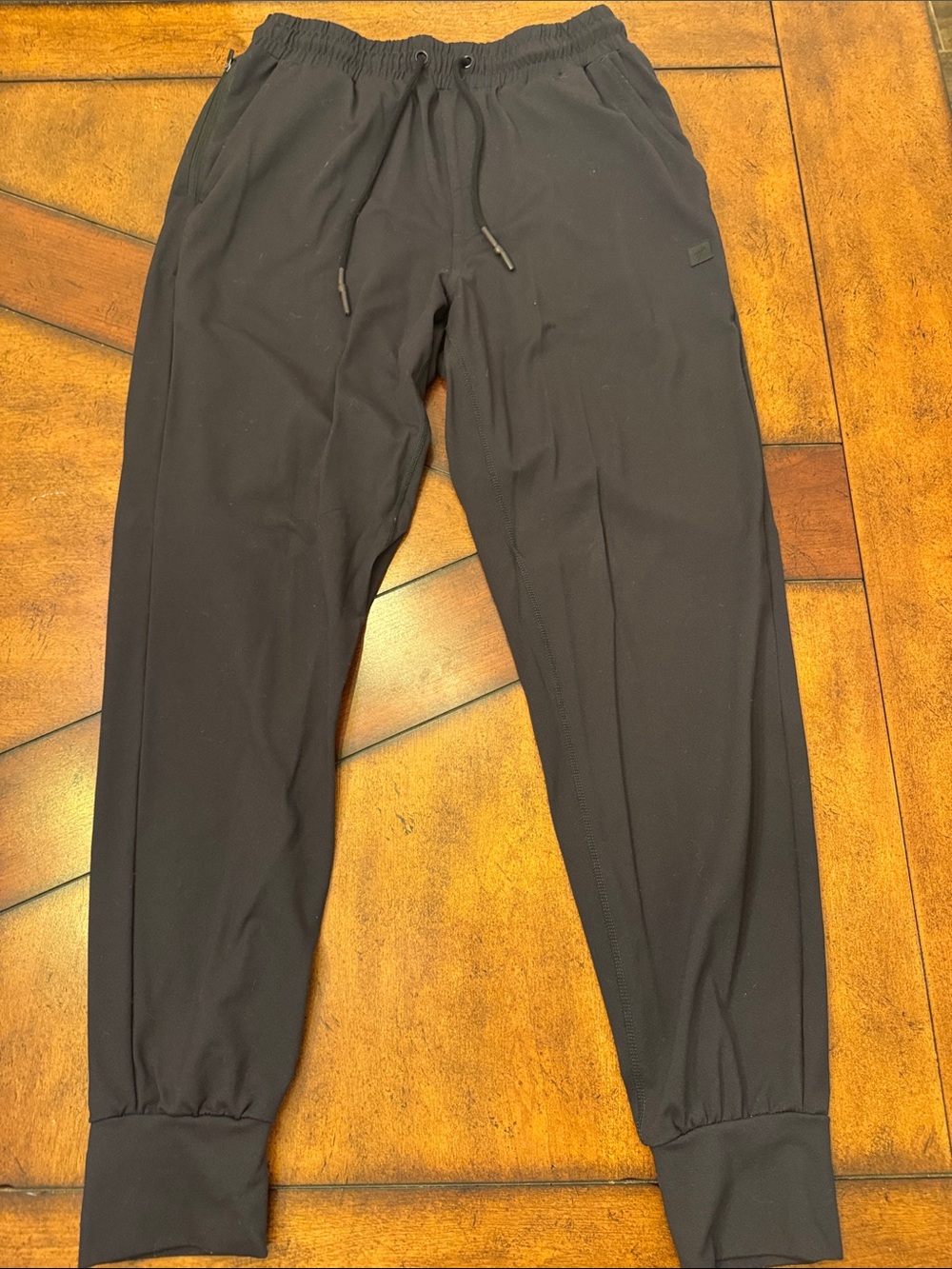 Men's Black Elastic-Waist Joggers — Slim Athletic Sweatpants